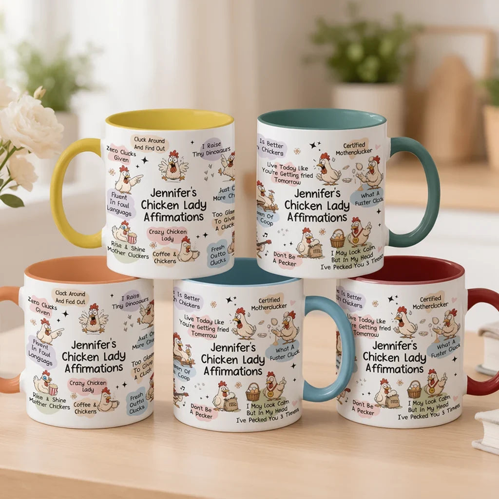 Personalized Two-Tone Mug for Chicken Lovers | Farm Humor Gift for Her