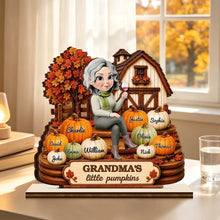 Load image into Gallery viewer, Personalized Wooden Plaque for Grandma with Pumpkins Gift
