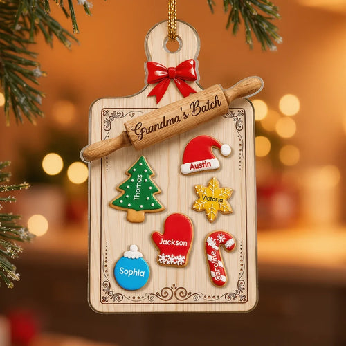 Personalized Acrylic Christmas Ornament for Grandma with Baking Theme