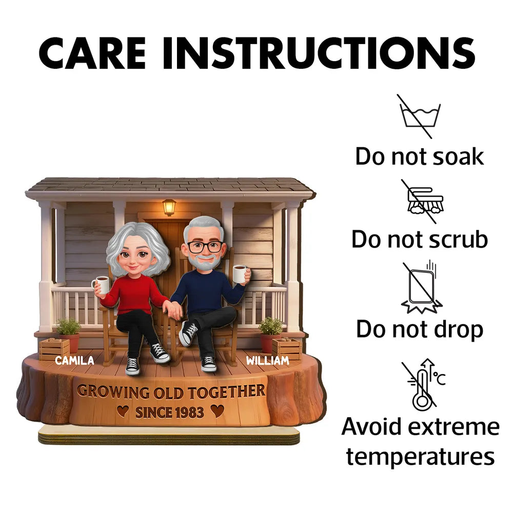 Customized Couple Figurine for Seniors - Personalized Anniversary Gift Plaque MagicInPrints