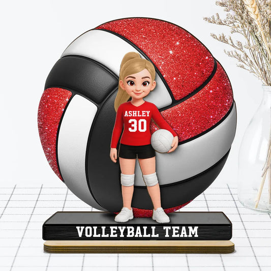 Personalized Volleyball Team Player Figurine for Kids - Custom Name and Number Plaque MagicInPrints