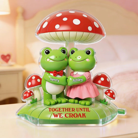 Personalized Frog Couple Acrylic Night Light for Couples - Romantic Gift Plaque MagicInPrints