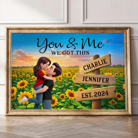 Personalized Couple Canvas Print for Romantic Partners - Anniversary Gift Poster or Canvas MagicInPrints