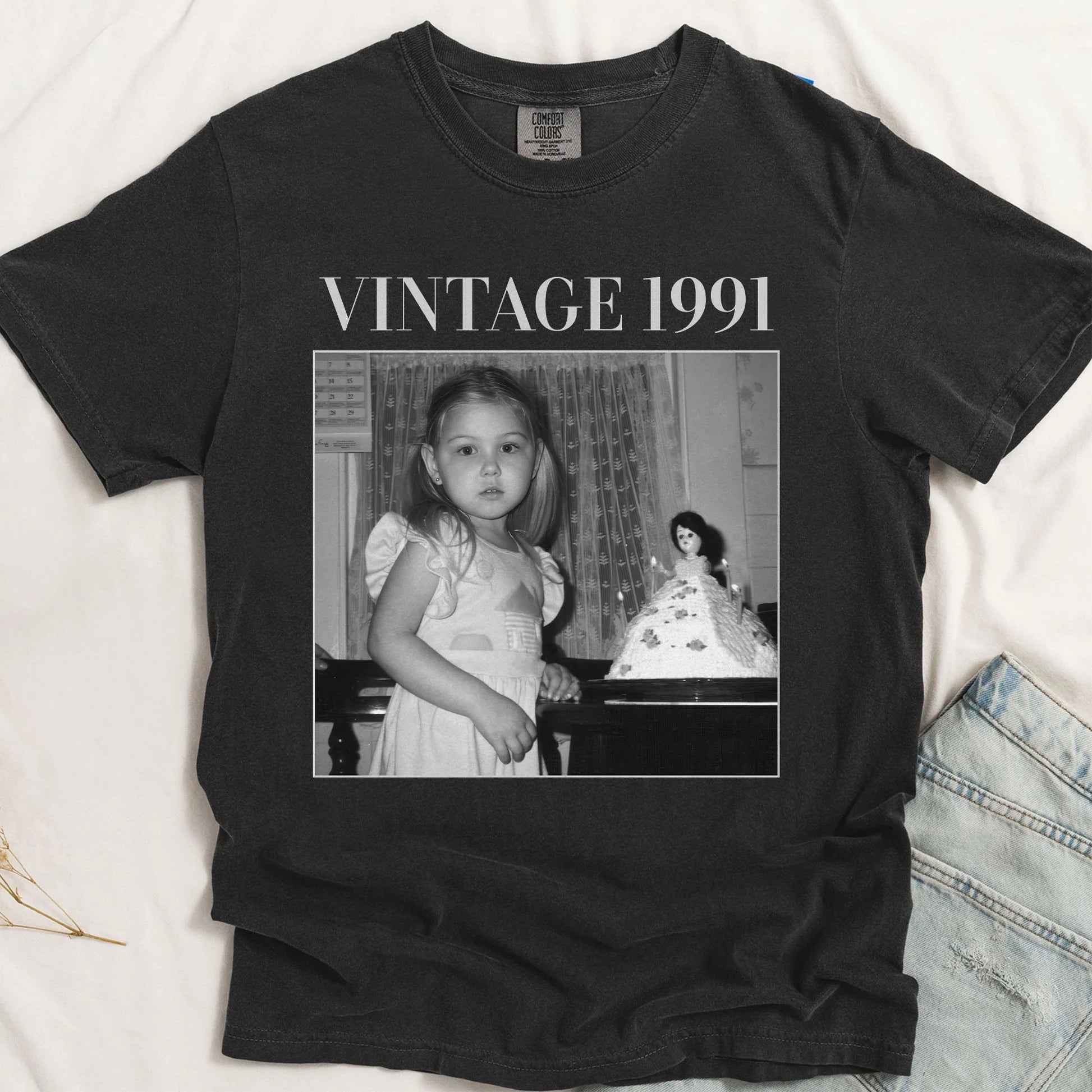 Custom Vintage 1991 T-Shirt for Adults - Retro Photo Design Cloth MagicInPrints
