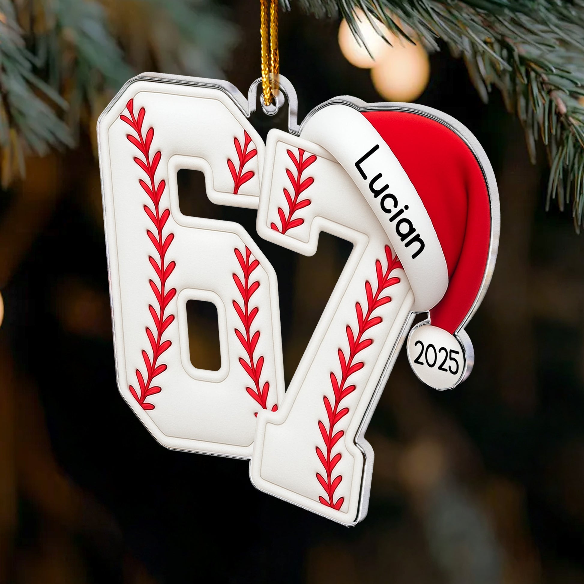 Personalized Sports Number Christmas Ornaments for Kids - Holiday Gift Ornament MagicInPrints