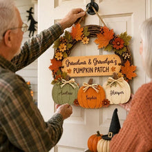 Load image into Gallery viewer, Personalized Wooden Sign for Grandma &amp; Grandpa Pumpkin Patch Decor Gift
