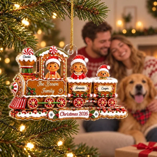 Personalized Gingerbread Family Ornament Unique Christmas Gift