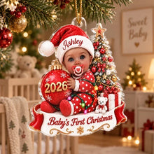 Load image into Gallery viewer, Personalized Acrylic Ornament First Christmas Gift for New Parents

