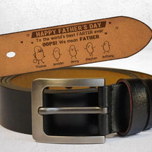Load image into Gallery viewer, Personalized Leather Belt with Family Message Gift for Dad
