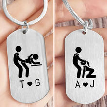 Load image into Gallery viewer, Personalized Metal Keychain Unique Romantic Gift for Couple
