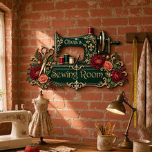 Load image into Gallery viewer, Personalized Floral Sewing Room Metal Sign Gift for Mom
