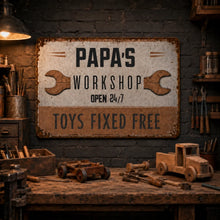Load image into Gallery viewer, Personalized Iron Sign for Grandpa, Custom Workshop Decor, Unique Gift for Papa
