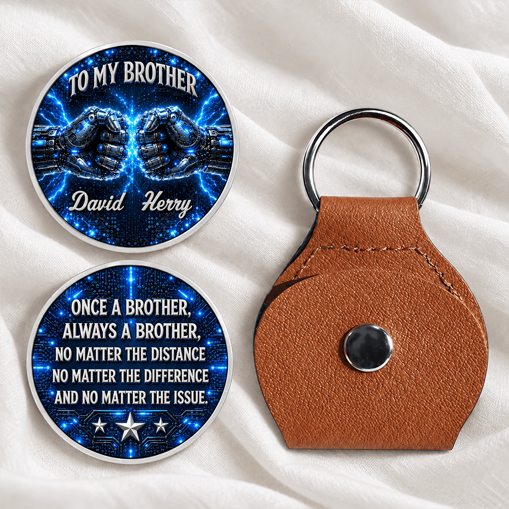 Personalized Brother Pocket Hug Keychain Custom Name Gift