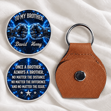 Load image into Gallery viewer, Personalized Brother Pocket Hug Keychain Custom Name Gift
