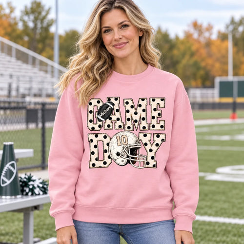 Personalized Game Day Sweatshirt Custom Name & Number Football Gift for Fan