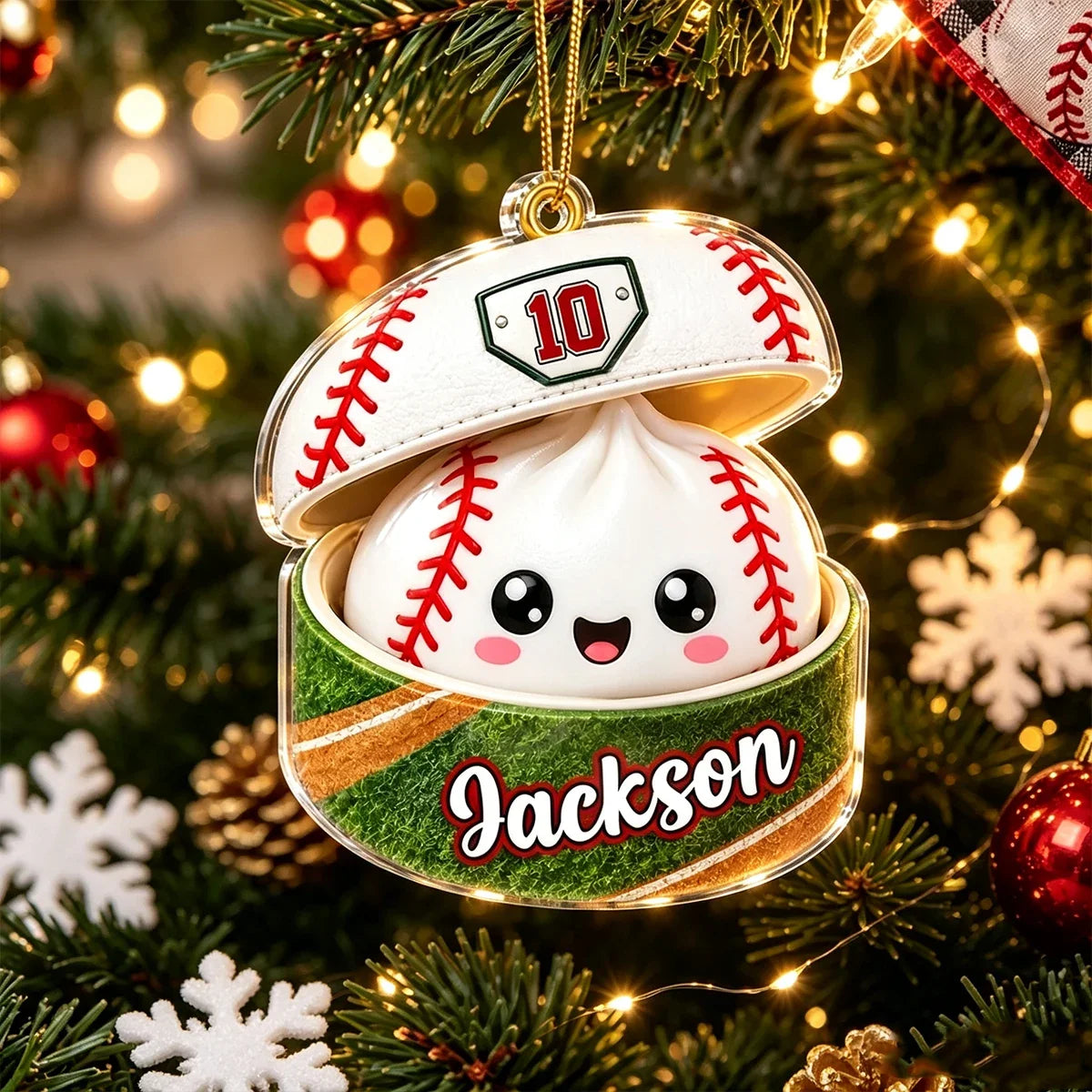 Personalized Acrylic Baseball Ornament Gift for Kids & Grandkids