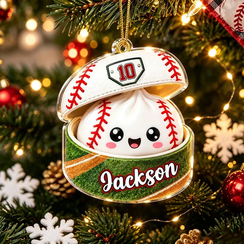 Personalized Acrylic Baseball Ornament Gift for Kids & Grandkids