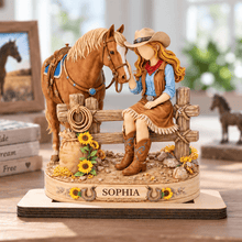 Load image into Gallery viewer, Personalized Wooden Plaque Custom Name Country Horse Gift

