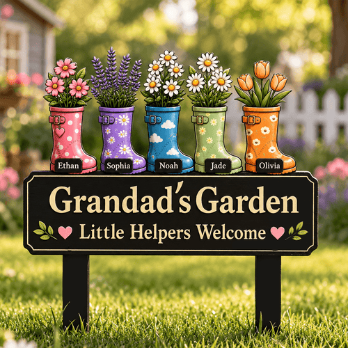 Personalized Garden Metal Stake Custom Name for Grandpa