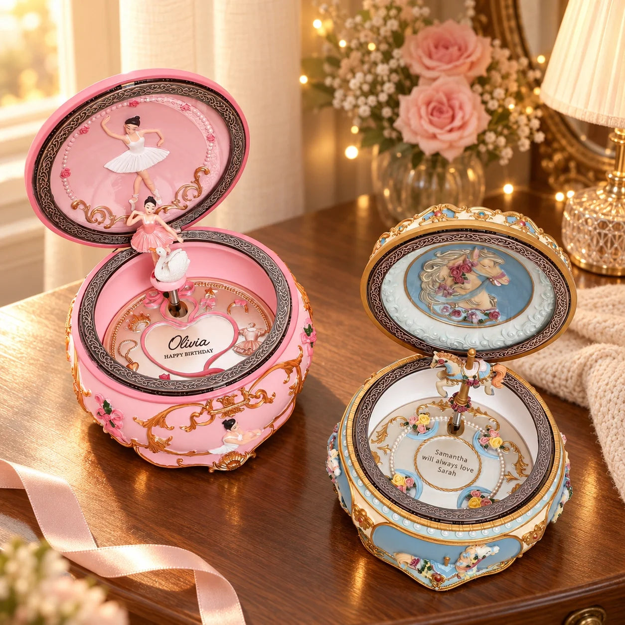 Personalized Ballerina Music Box Gift for Girls, Daughter, Ballet Lovers