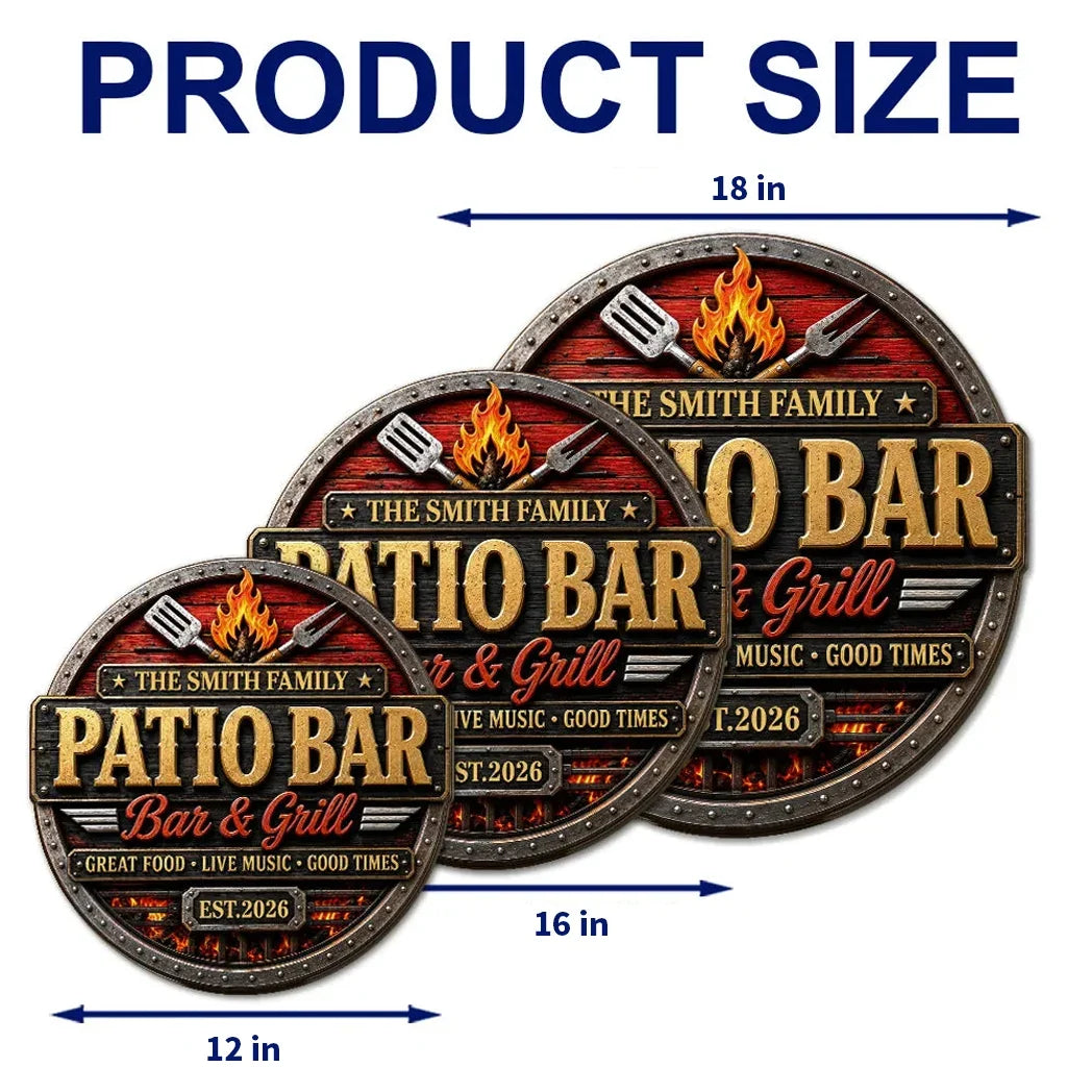 Personalized Wooden Grill Sign Custom Family Name Home Decor