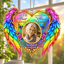 Load image into Gallery viewer, Personalized Acrylic Car Hanger with Rainbow Angel Wings Remembrance Gift
