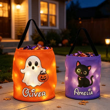 Load image into Gallery viewer, Personalized LED Halloween Trick-or-Treat Basket for Kids
