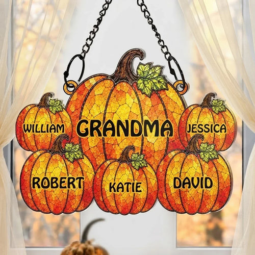Personalized Acrylic Suncatcher Ornament Fall Gift for Grandma