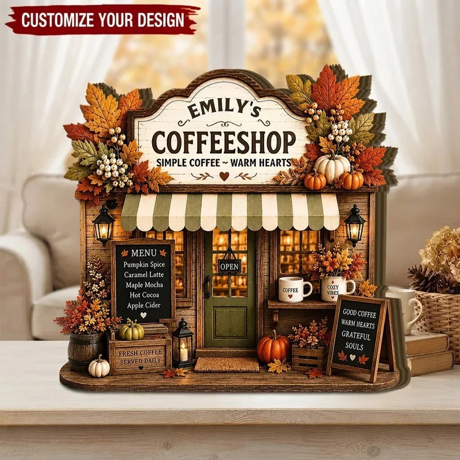 Personalized Thick Wooden Coffee Plaque Gift for Mom or Friend