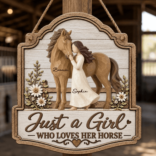 Personalized Wooden Sign for Horse Lover Gift Idea Custom Art