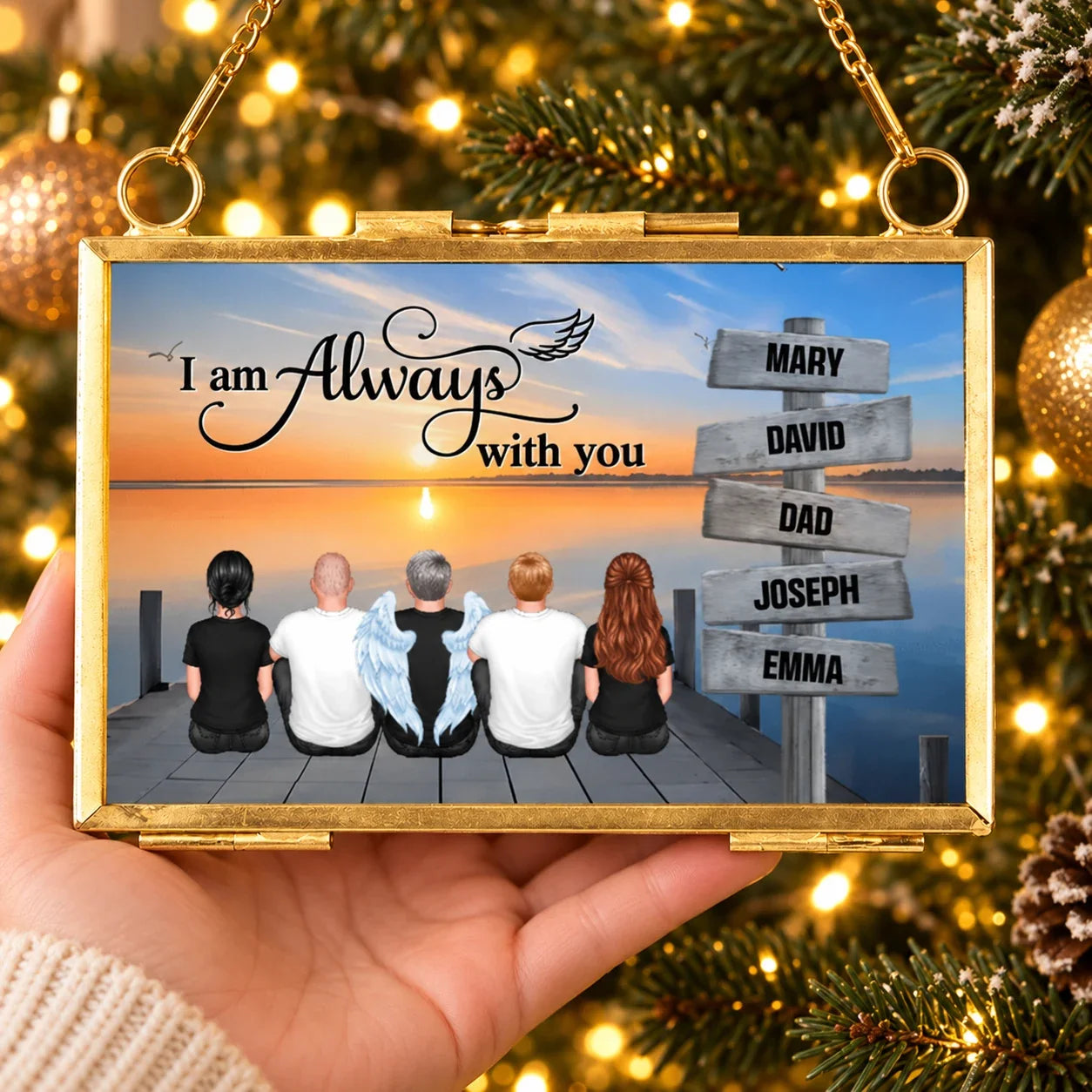 Personalized Family Memorial Photo Frame Ornament Custom Name I Am Always With You Gift