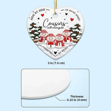 Load image into Gallery viewer, Personalized Ceramic Heart Ornament Cousins Gift Keepsake
