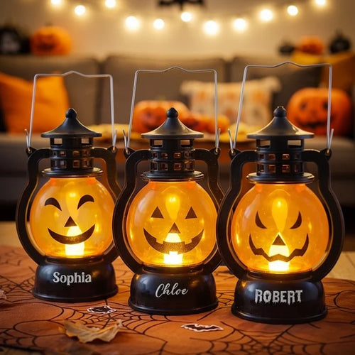 Personalized LED Pumpkin Lantern Halloween Gift for Family