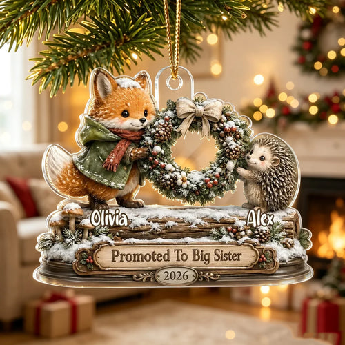 Personalized Acrylic Christmas Ornament for Sister Family Gift
