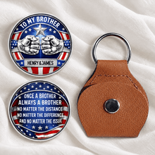 Load image into Gallery viewer, Personalized Pocket Hug Keychain with Country Flag for Brother
