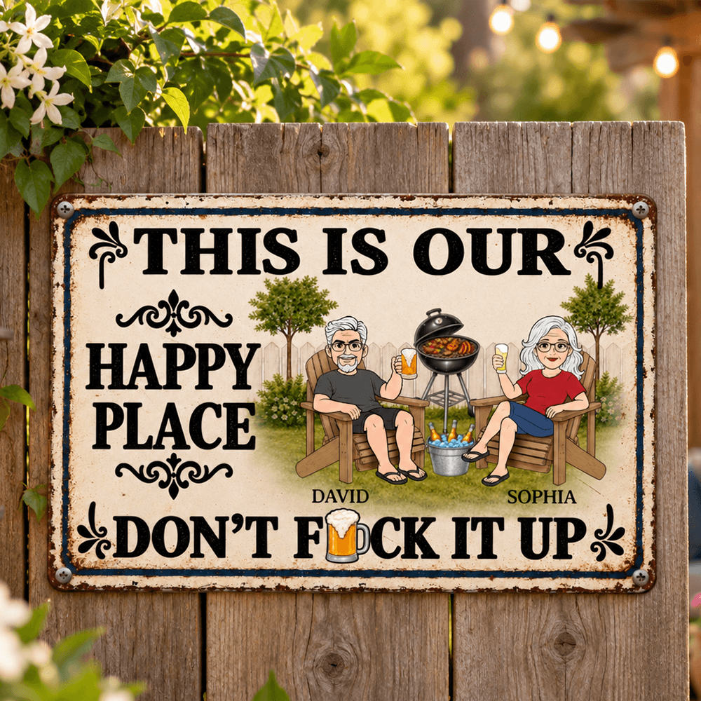 Personalized Rustic Couple Metal Sign Custom Gift for Couples