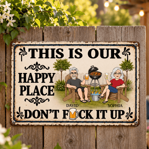 Personalized Rustic Couple Metal Sign Custom Gift for Couples