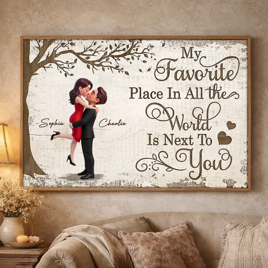Personalized Couple Canvas Wall Art - Romantic Gift for Lovers Poster or Canvas MagicInPrints