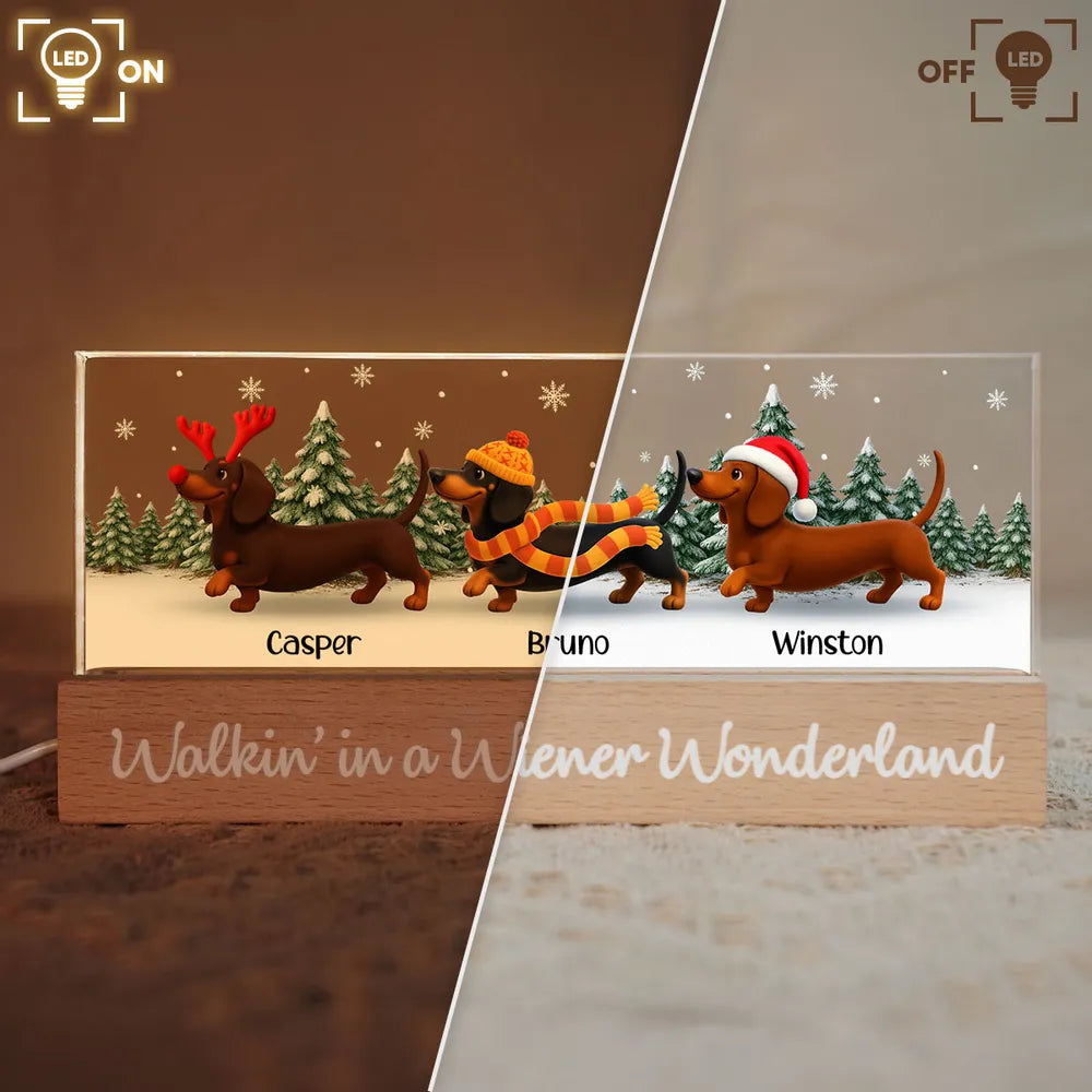 Personalized Dachshund Christmas Light Decor for Dog Lovers - Festive Holiday Display Plaque MagicInPrints