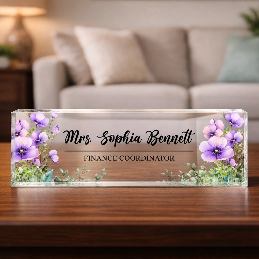 Personalized Acrylic Desk Name Plate for Professionals - Office Decor Plaque MagicInPrints