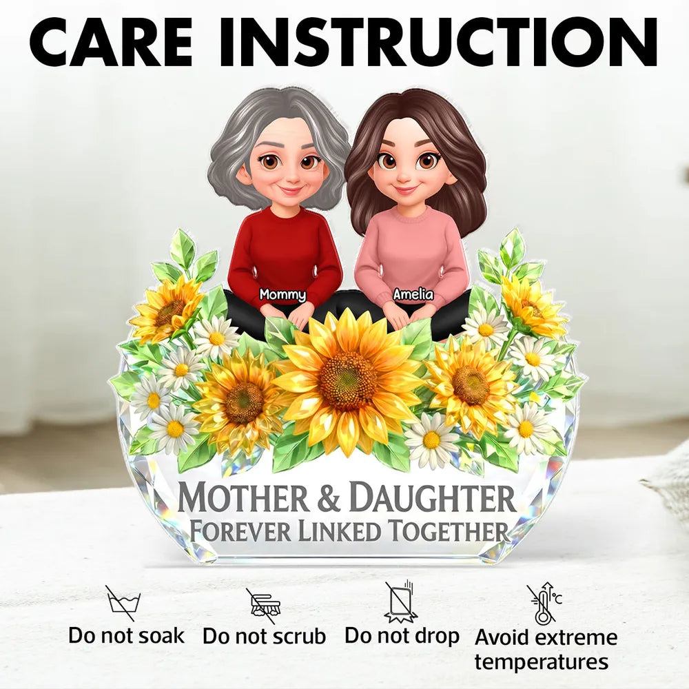 Personalized Mother & Daughter Figurine with Sunflowers - Sentimental Gift Plaque MagicInPrints