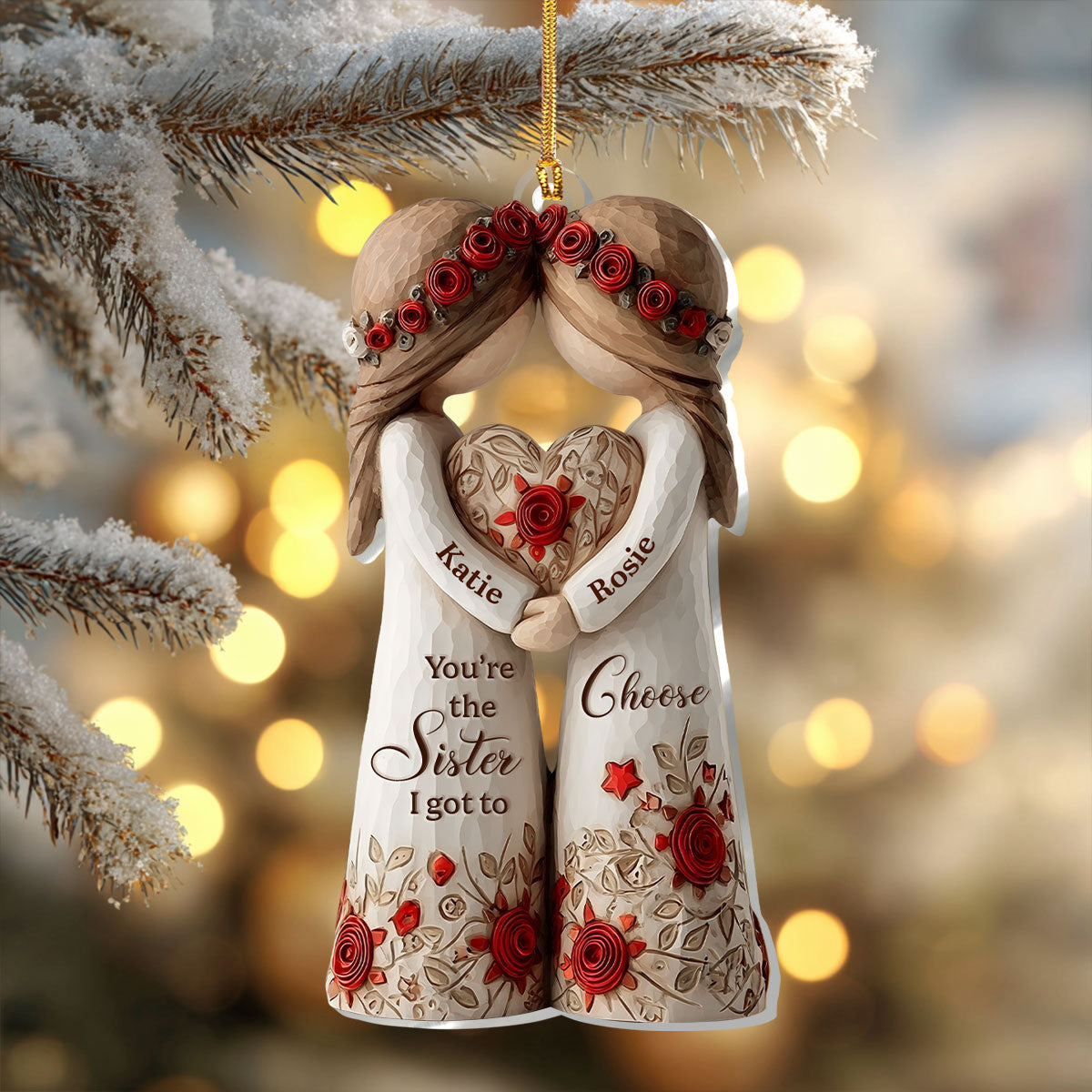 Personalized Sister Ornament for Christmas - Heartfelt Gift for Siblings Ornament MagicInPrints