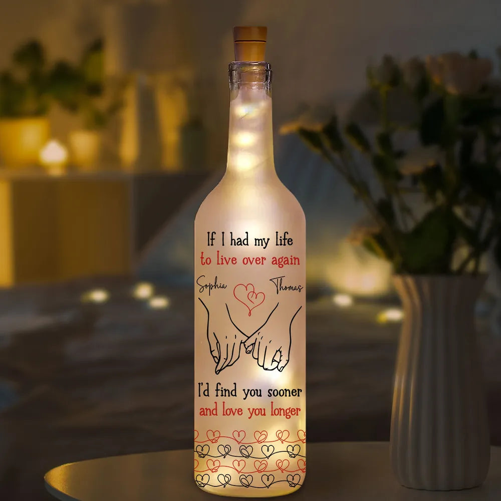 Personalized LED Wine Bottle Lamp for Couples - Romantic Anniversary Gift Lamp MagicInPrints