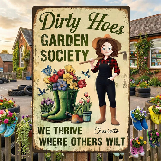 Personalized Garden Society Sign for Gardeners - Humorous Outdoor Decor Sign MagicInPrints