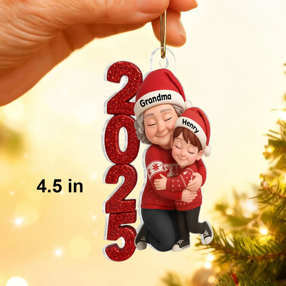 Personalized Christmas Ornament for Grandparents with Year 2025 - Holiday Family Keepsake Ornament MagicInPrints