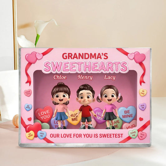 Personalized Grandma's Sweethearts Figurine Set for Grandchildren - Sentimental Gift Plaque MagicInPrints