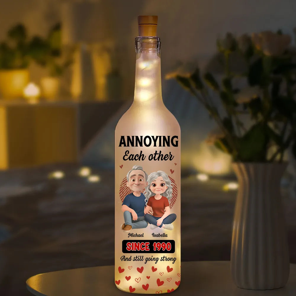 Personalized LED Wine Bottle Lamp for Couples - Anniversary Gift Lamp MagicInPrints