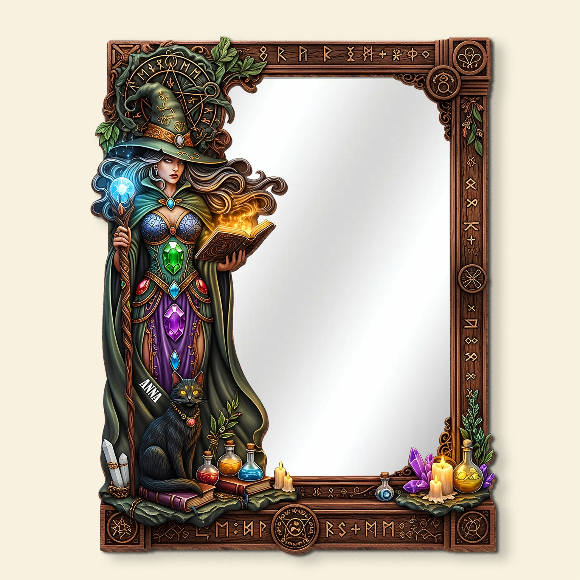 Unveil Your Magic - Mysterious Wall Hanging Mirror - Personalized Gifts for Witch Lovers Mirror MagicInPrints