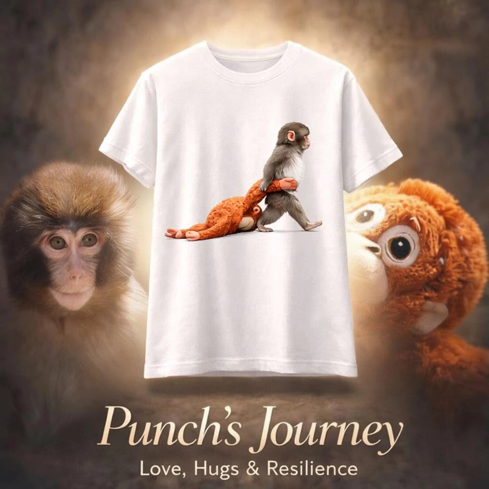 Cute Monkey T-Shirt for Animal Lovers - Heartwarming Design Cloth MagicInPrints