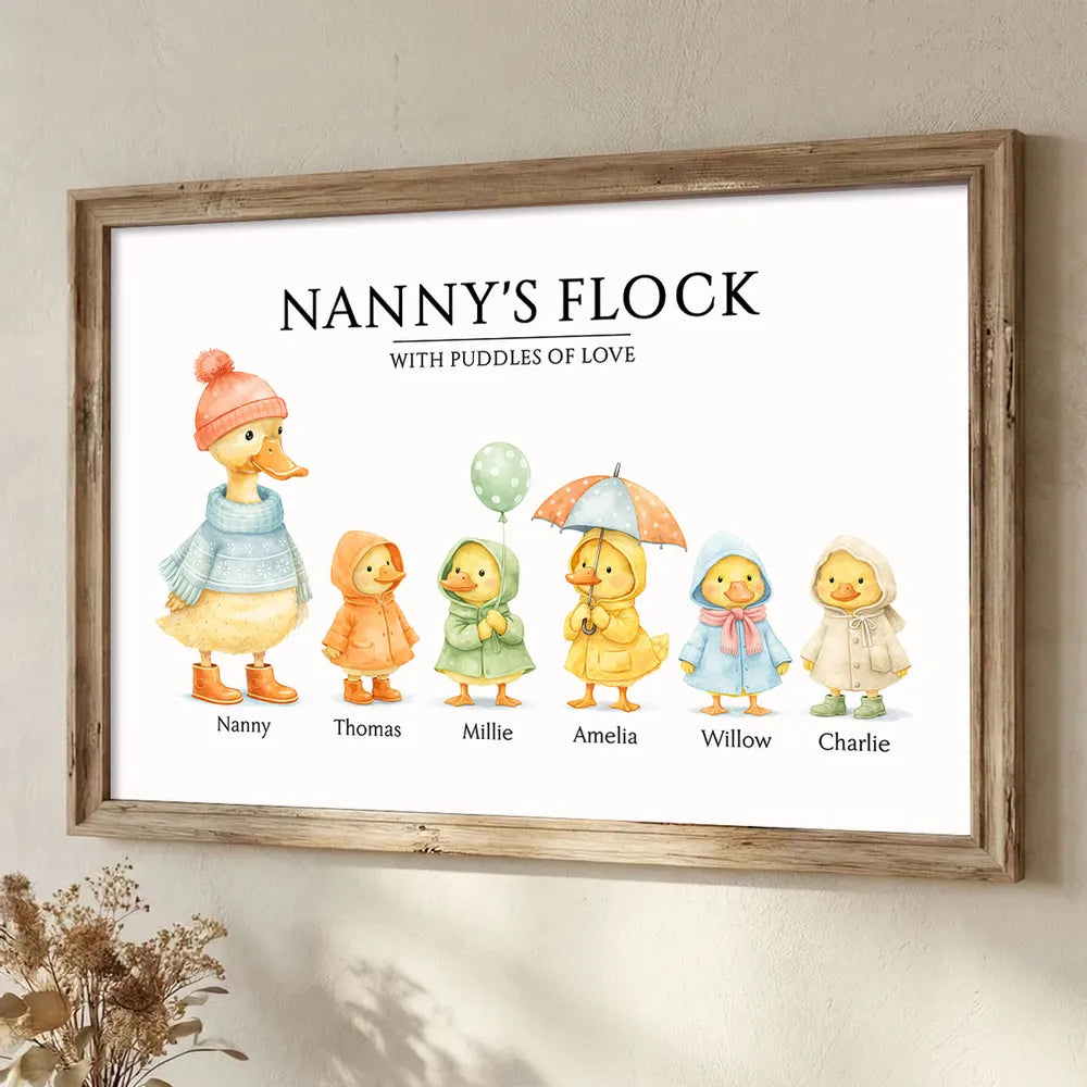 Personalized Duck Family Print for Nanny - Sentimental Gift for Grandparents Poster or Canvas MagicInPrints